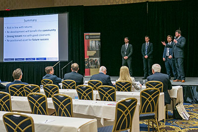 Group presenting at the Retail Real Estate Competition 