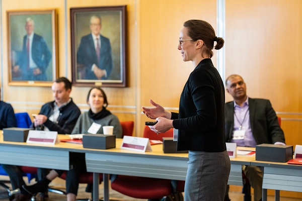 Prof. Eva Steiner speaking at a CHR Advisory Board Meeting in Spring 2019