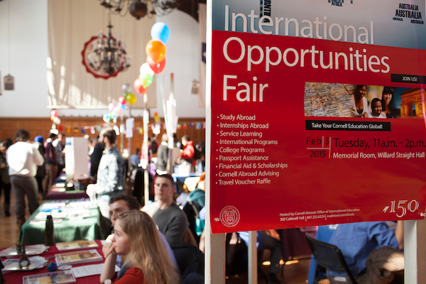 Students attend the International Opportunities Fair to learn more about study abroad