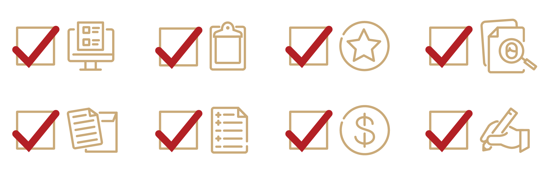 application requirements checklist icons 