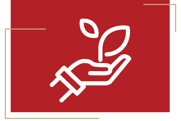 Hand holding a sprouting plant icon