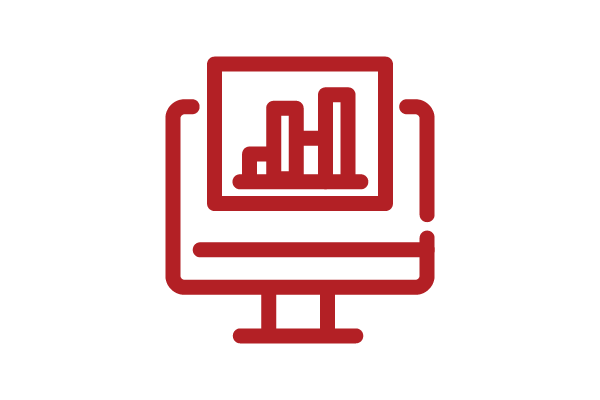 Computer with a bar graph icon