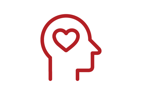 Head with a heart in it icon