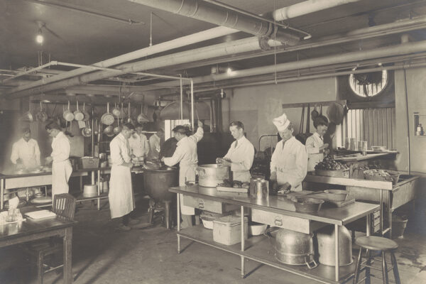 students in a teaching campus during the 1930s