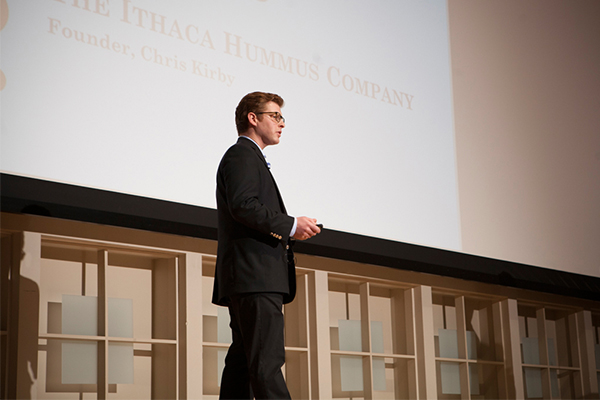 Chris Kirby '14 presents in the 2014 Business Plan Competition