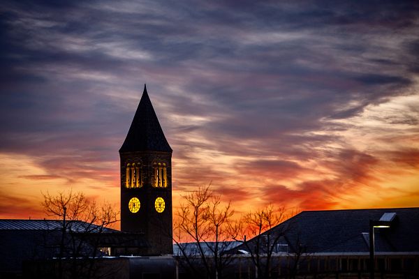 McGraw Tower at dusk