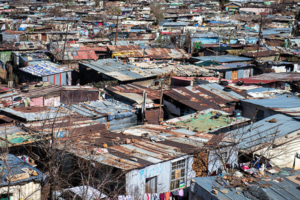 Image of a crowded, impoverished city