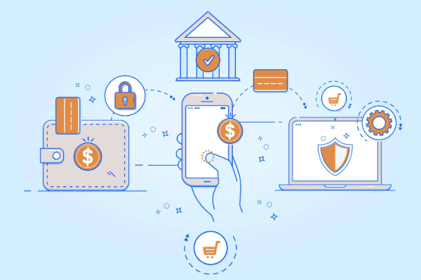 Illustration of digital payment concept